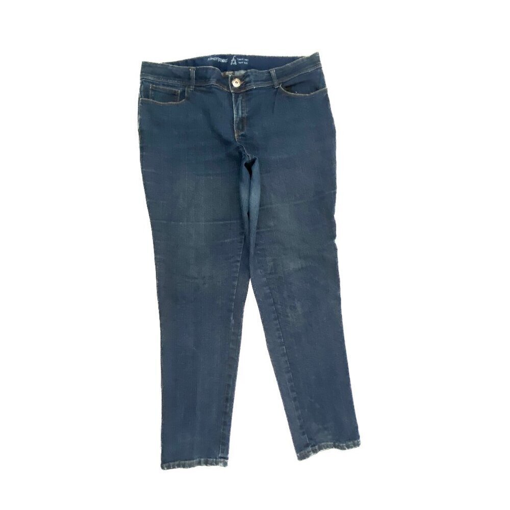 Ashley Stewart Comfort Waist Tummy Tuck‎ Skinny Women's size 16 Blue Denim jeans